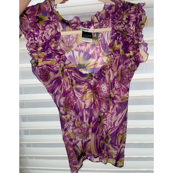Vintage Ungaro Silk Floral Blouse - US 6 - Picture 8 of 11